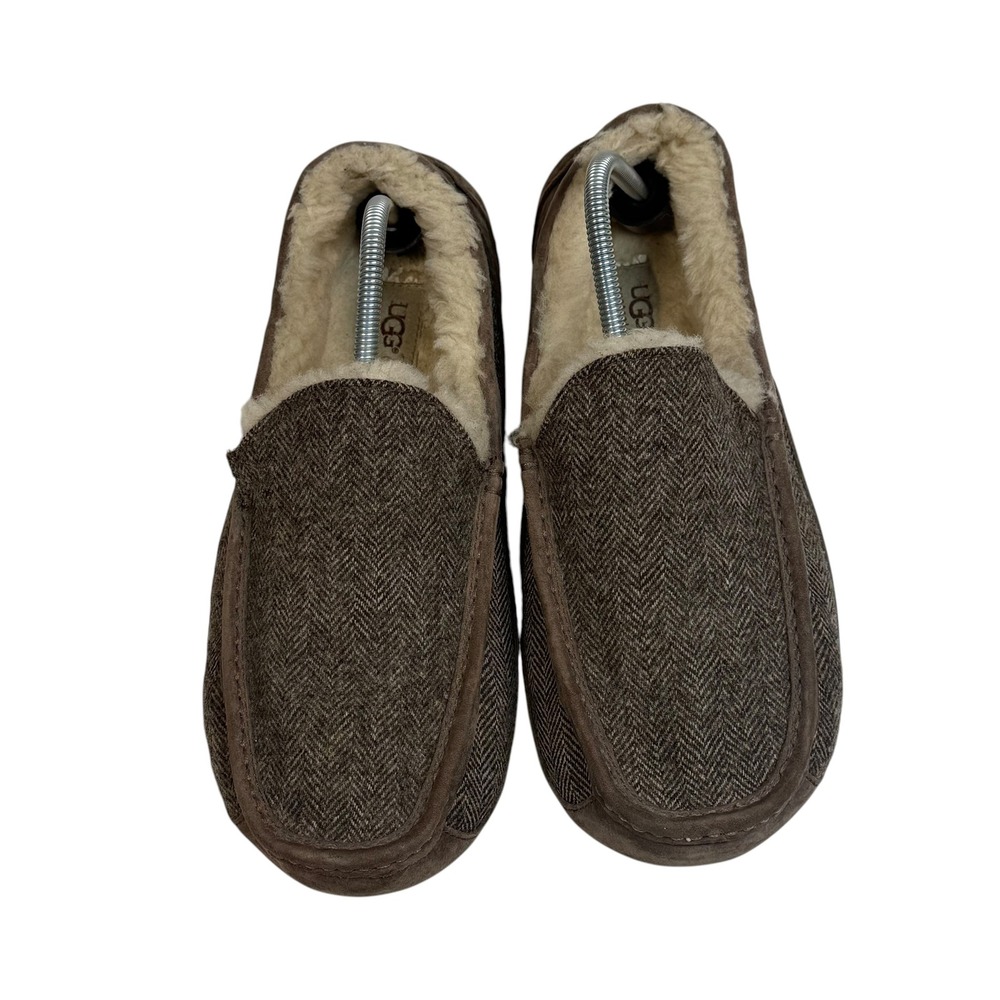 UGG Australia Ascot Tweed Brown Herringbone Slippers Mens 12 1005347 - Picture 3 of 12